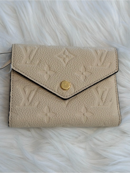 Louis Vuitton Handbags - Louis Vuitton Beige Embossed Leather Small Envelope Wallet